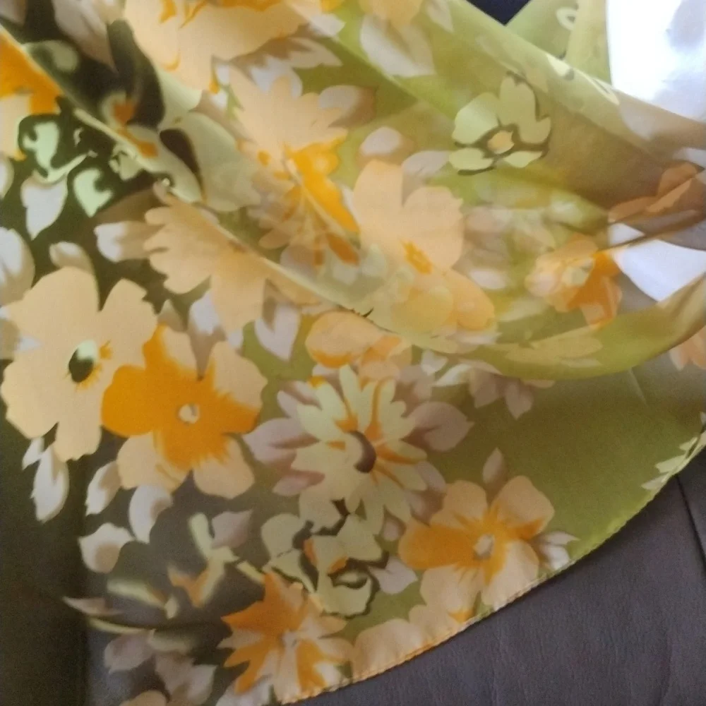 Floral Green and Yellow Women's Scarf